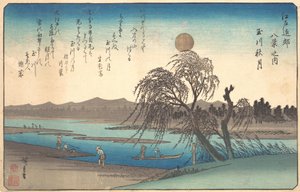 Syksykuu Tama-joella, n. 1838, n. 1838. tekijältä Ando Hiroshige