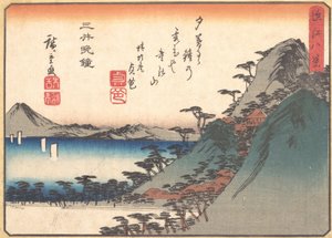 Iltakello Miideran temppelissä sarjasta Kahdeksan näkymää Omi...n. 1834-35. tekijältä Ando Hiroshige