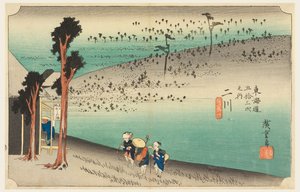 Futagawa teeseremonia, jäsen te fifty-3 S tachi sounds of te urbanity alempi d tekijältä Ando Hiroshige