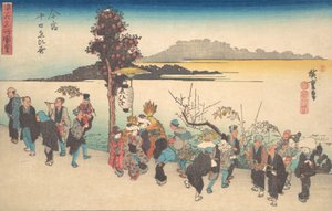 Imamiya vai Ebisu? 1828. , hyttynen. 1828. tekijältä Ando Hiroshige