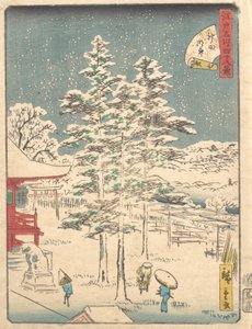 Kandan temppelin lumi, 1861, 1861. tekijältä Ando Hiroshige