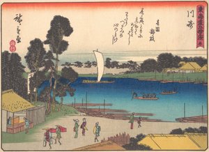 Kawasaki, sarjasta The Fifty-three Stations of the Tokaido Road, 1900-luvun alku. tekijältä Ando Hiroshige