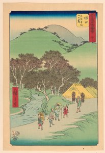Minakuchi: Kuuluisia mäntyjä Hiramatsun juurella (Minakuchi, Hiramatsu Yaman juurella) tekijältä Ando Hiroshige
