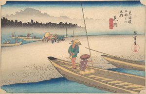 Tiheä Tenryu-joki, vai mitä? 1834. , hyttynen. 1834. tekijältä Ando Hiroshige