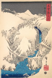 Vuoret ja joet Kisokaidon varrella, n. 1930-luku, n. 1930-luku. tekijältä Ando Hiroshige