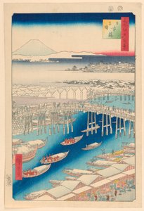Nihonbashi, Selkeä sää näyttelyn jälkeen (Nihonbashi, euky-karhu) Sarjasta Sata Kuuluisia näkymiä Edosta tekijältä Ando Hiroshige
