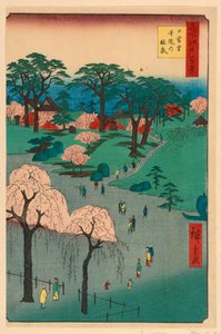 Nippori, temppelipuutarha (Nippori, Jiin No Rinsen) Sarjasta Sata kuuluisa näköala Edoon tekijältä Ando Hiroshige