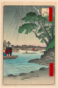 Omnaya Riverbank (Omnya-Gashi) Sarjasta Sata Kuuluisia näkymiä Edoon tekijältä Ando Hiroshige