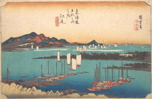 Panoraama Miwo-mäntypuusta Ejiristä, 1834, 1834. tekijältä Ando Hiroshige