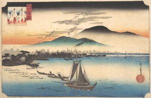 Palaavat hanhet Katadassa, 1800-luku. tekijältä Ando Hiroshige