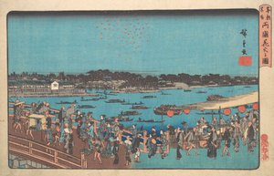 Kuvitus Lu Guon ilotulituksesta, vai mitä? 1841. , hyttynen. 1841. tekijältä Ando Hiroshige