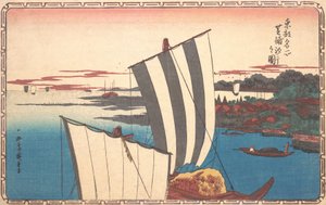 Shell Gathering Shibaurassa. tekijältä Ando Hiroshige