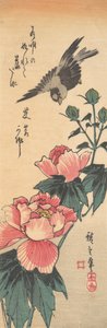 Sparrow ja Hibiscus, n. 1834, n. 1834. tekijältä Ando Hiroshige