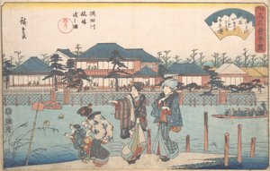 El riu Sumida creua Shiba Yanagiya? 1835-42. , mosquit. 1835-42. sh a fin tekijältä Ando Hiroshige