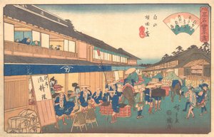 Teetalo Hakusenin alueella, n. 1835-42, n. 1835-42. tekijältä Ando Hiroshige