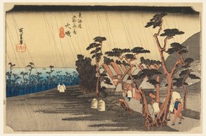 Toran linja (oiso ja lager rain) tekijältä Ando Hiroshige