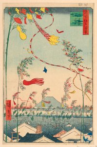 Kaupunki vauras Tanabata-festivaaleilla (Shichu han-ei, Tanabata matsuri) Sarjasta Sata näkymää Edosta tekijältä Ando Hiroshige