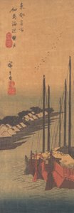 Sumuinen kuu Tsukudajimassa. tekijältä Ando Hiroshige