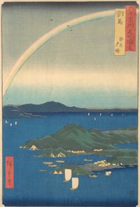 Tsushima Kaigan Yubare, 3. kuukauden lohikäärmevuosi 1856., 3. kuukausi lohikäärmevuosi 1856. tekijältä Ando Hiroshige