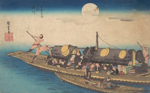 Yodogawa, vai mitä? 1834. , hyttynen. 1834. tekijältä Ando Hiroshige