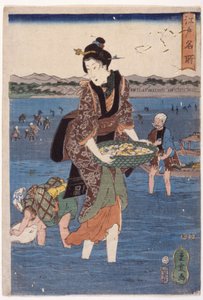 (Suuri kahlaava naishahmo) tekijältä Ando or Utagawa Hiroshige