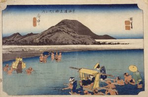 Abe River In Fuch?, nº 20 (impressão em xilogravura) finlandês tekijältä Ando or Utagawa Hiroshige