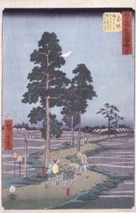 Akasaka (värillinen puupainatus) tekijältä Ando or Utagawa Hiroshige