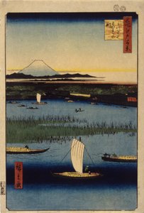 Jäähyväiset kanavat Mitsumatassa (värillinen puupainatus) tekijältä Ando or Utagawa Hiroshige
