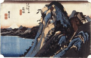 Hakone (värillinen puupainatus) tekijältä Ando or Utagawa Hiroshige