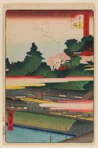 Ichigaya Hachiman pyhäkkö tekijältä Ando or Utagawa Hiroshige