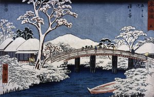 Japani nukkua ds-viitta Hiroshige teje ridgen (Hiroshige Utagawa) vieressä tekijältä Ando or Utagawa Hiroshige