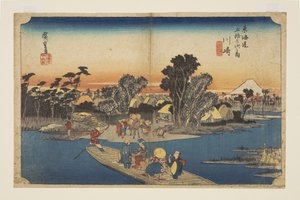 Kawasaki: Teroku g? Lautta (Kawasaki, Roku g? Ibune) tekijältä Ando or Utagawa Hiroshige
