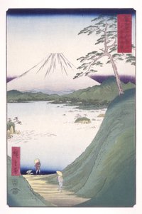 Misaka Pass Kain maakunnassa (Kai Misakagoe) (värillinen puupainatus) tekijältä Ando or Utagawa Hiroshige