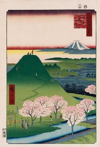 Uusi Fuji, Meguro, sarjasta "Sata näkymää kuuluisista paikoista Edossa" tekijältä Ando or Utagawa Hiroshige
