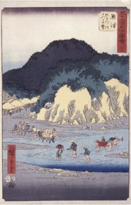 Okitsu tekijältä Ando or Utagawa Hiroshige