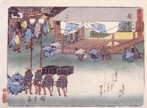 Seki tekijältä Ando or Utagawa Hiroshige
