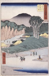 Station 27, Kakegawa (värillinen puupainatus) tekijältä Ando or Utagawa Hiroshige