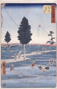 Station 28, Fukuroi (värillinen puupainatus) tekijältä Ando or Utagawa Hiroshige