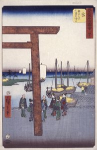 Station 42, Miya (värillinen puupainatus) tekijältä Ando or Utagawa Hiroshige