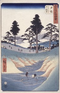 Station 6, Totsuka (puupainatus) tekijältä Ando or Utagawa Hiroshige