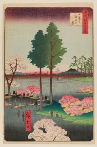 Suwa Bluff, Nippori tekijältä Ando or Utagawa Hiroshige