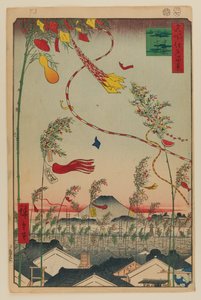 Kaupunki kukoistaa, Tanabata-festivaali tekijältä Ando or Utagawa Hiroshige