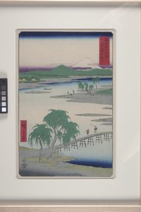 Tama-joki Musashin maakunnassa (Musashi Tamagawa) (värillinen puupainatus) tekijältä Ando or Utagawa Hiroshige