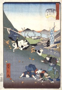 Näkymä Nishitomizakan jäsenelle Koishikawalle (38) (Koishikawa Nishitomizaka system 38) tekijältä Ando or Utagawa Hiroshige