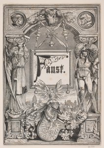 Nimisivu ja vinjetti "Faustin" painokselle, München 1884