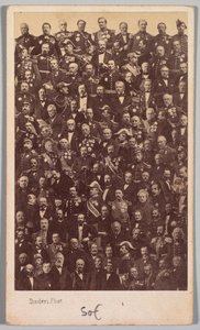 Nimettömät ranskalaiset sotilassankarit ja poliittiset johtajat, 1860-luvun puoliväli. tekijältä Andre Adolphe Eugene Disderi