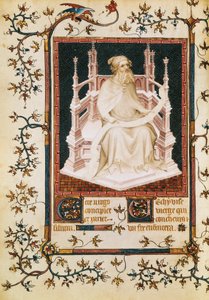 Profeetta Jesaja, miniatyyri Psalterista, Andre Beauneveu Berryn herttualle, käsikirjoitus, Ranska.