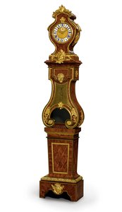 Regence-neljänneksen iskevä säätelijä, Thuretin osa, n. 1720 (ormolu-asennettu, Boulle-messingillä upotettu sininen sarvi ja kingwood) (katso myös 469018)