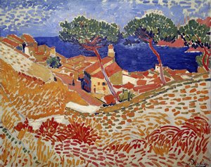 Collioure, kylä ja meri tekijältä Andre Derain