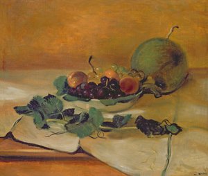 Meloni ja hedelmiä, noin 1927 (öljy kankaalle).